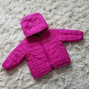 Columbia magenta reversible fall jacket fleece